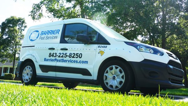 Barrier Pest Services truck servicing pest control customers