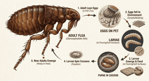 Flea life cycle